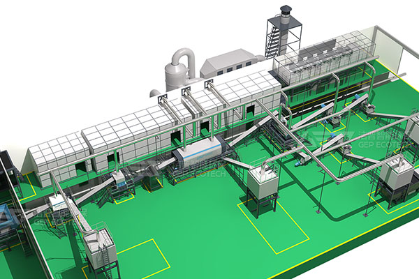 Kitchen waste disposal production line