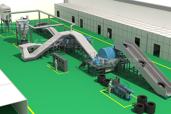 What are the advantages of waste tire recycling line