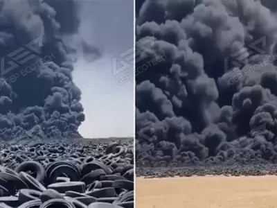 The world's largest waste tire dump on fire, in addition to the pile, Gep has a great trick!