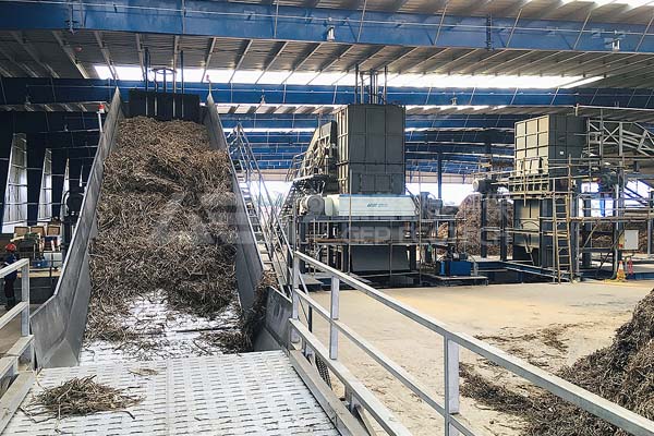 How is the biomass shredder line working?