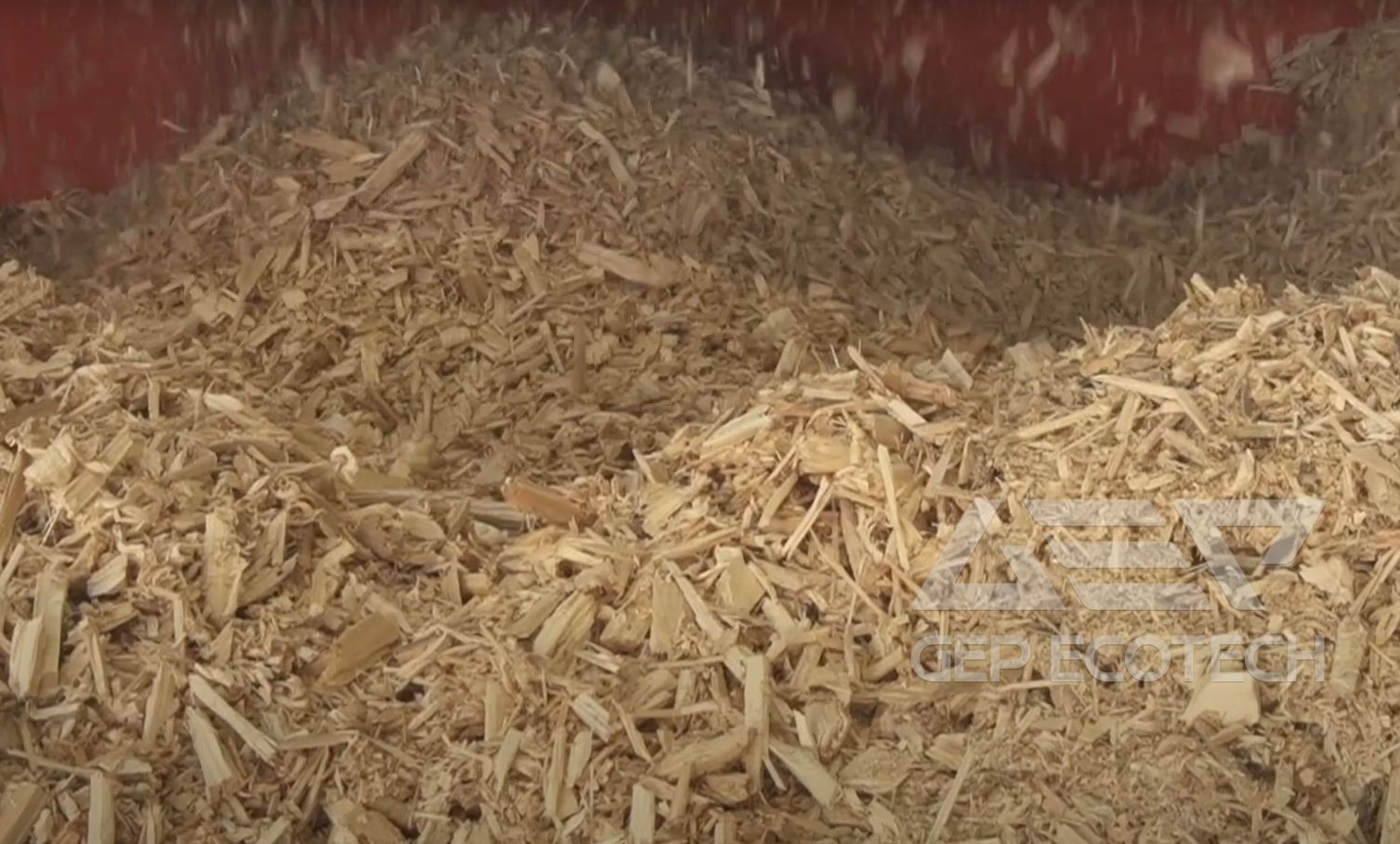 Shredded wood waste