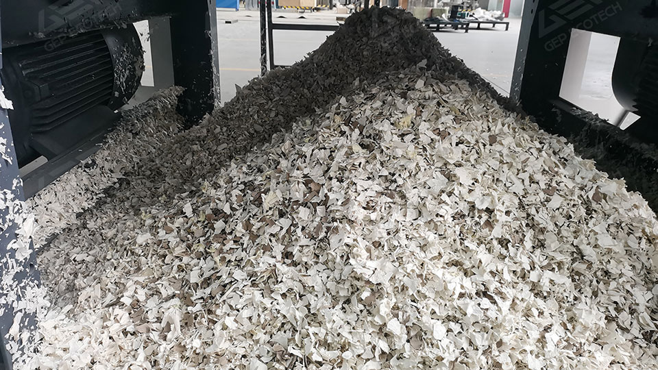 Single Shaft Industrial Insulation Paper Waste Shredding Machine with Upper Feed