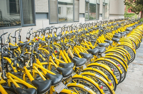 The broken and waste bike-sharing piled up to become the new questions of environmental protection.