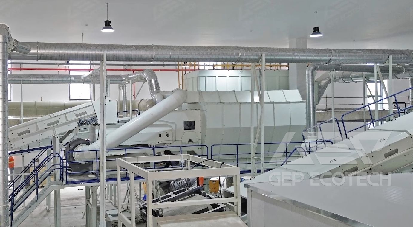 Wind Sifter to Remove Light Density Particles From a Construction Waste Crushing Plant