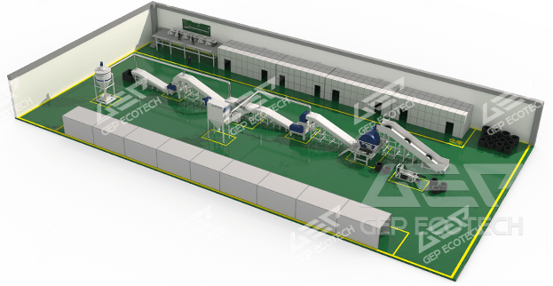 Cement kiln co-processing system for waste tyres