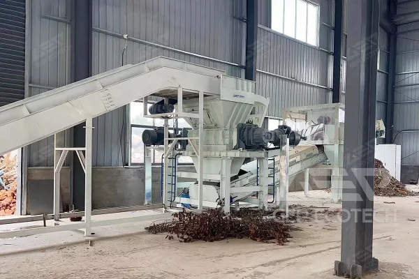 This large-scale garden waste treatment production line