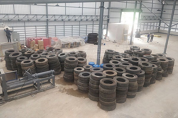 Waste tire recycling line in Southeast Asia