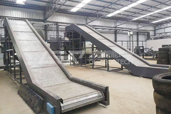 Waste tire shredder production line for sale in Turkey