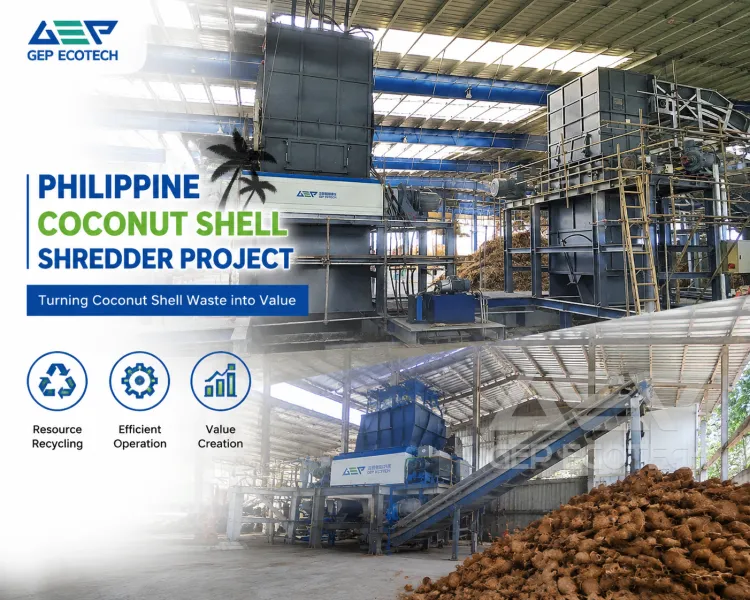 Philippine coconut shell shredder project site