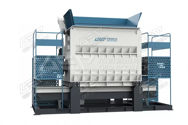 Case study of a single shaft shredder for domestic waste disposal