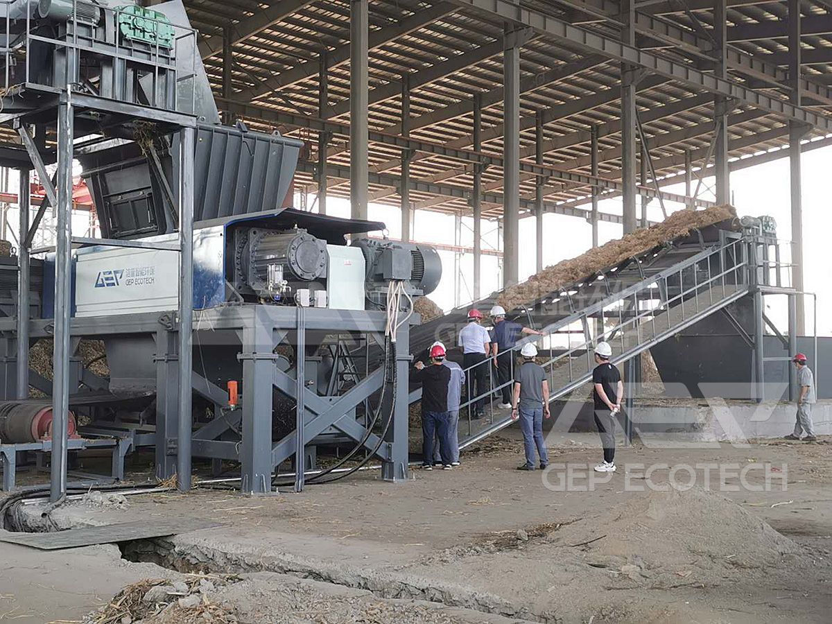 Twin-Shaft Shredder for Paddy Straw