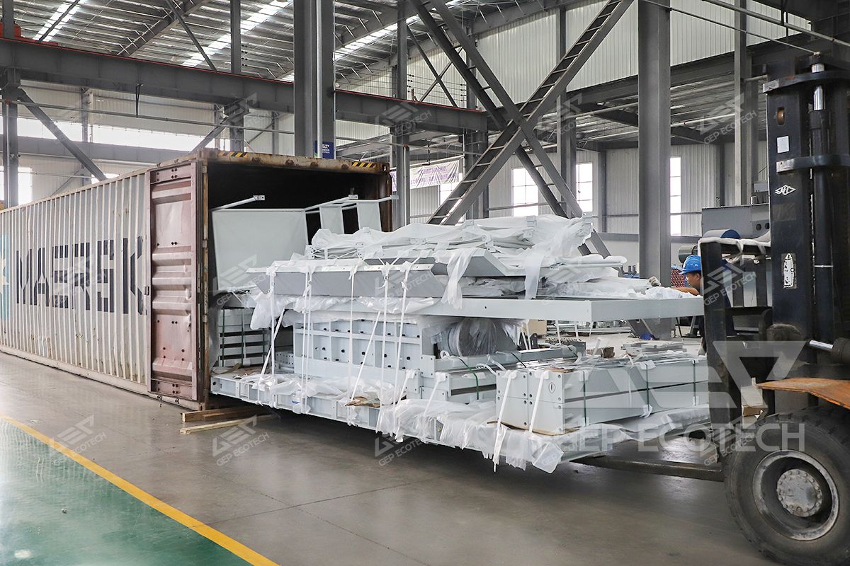5 Ton/Hour Slaughterhouse Waste Double Shaft Shredder Shipped to Philippines