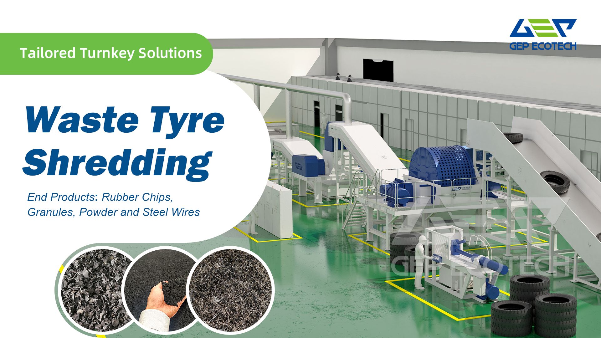 Advanced GEP ECOTECH Solutions for Shredding, Sorting, and Recycling Waste Tires
