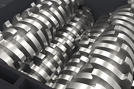 Four sets of shearing cutter rollers
