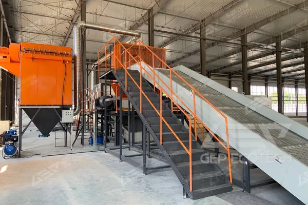 This large-scale garden waste treatment production line