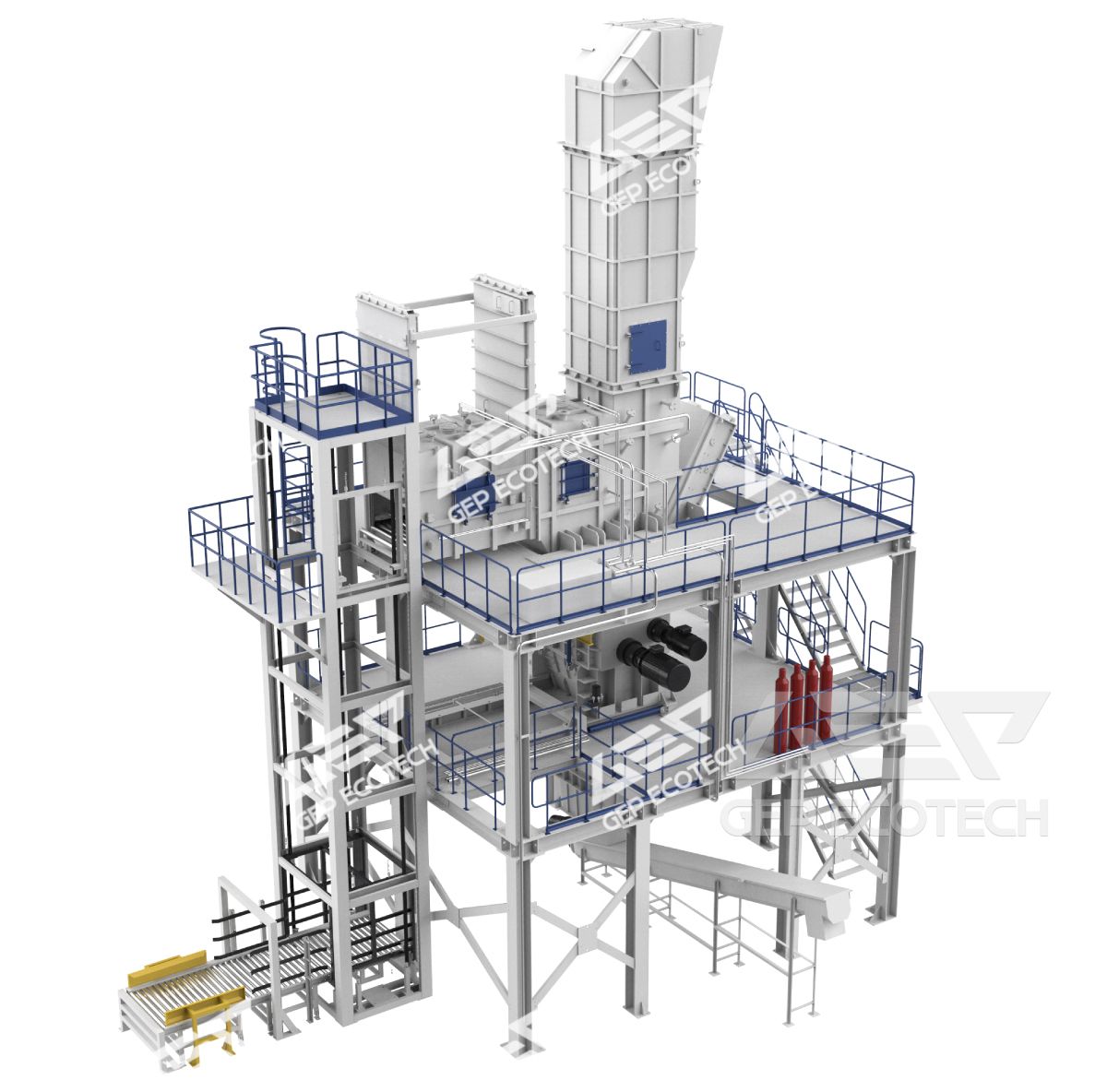 Intelligent Tower Type Hazardous Waste Shredding System