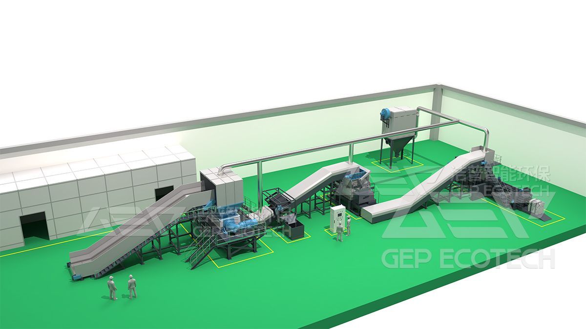 industrial waste shredding line industrial waste shredding line