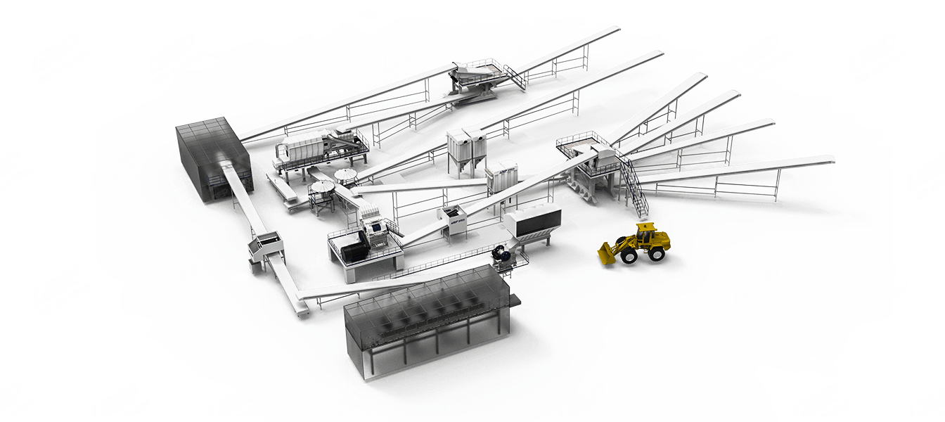 Stationary Construction Waste Recycling Process