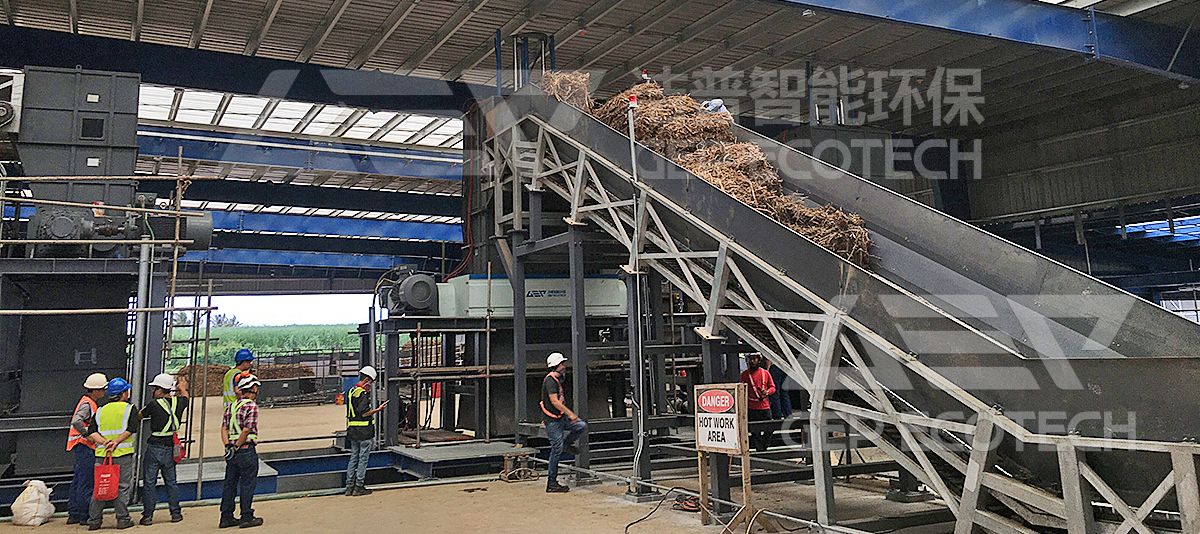 Bamboo and Wood Twin-Shaft Shredder 7-10 Tons