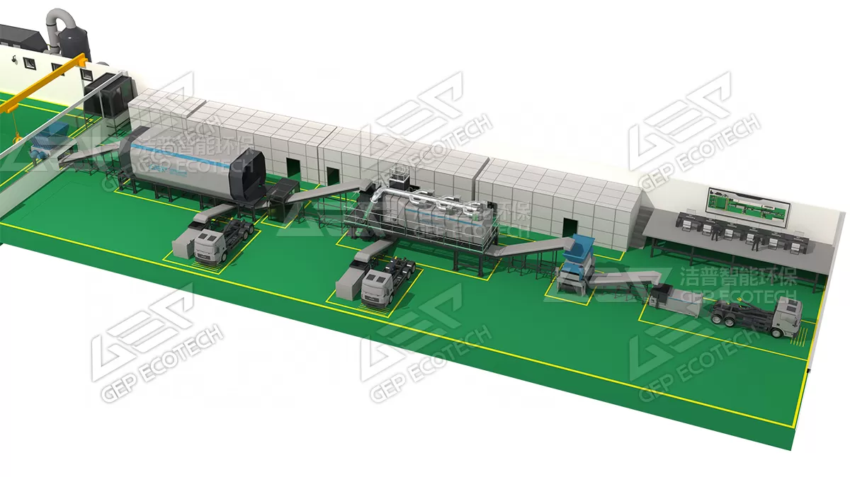 domestic waste shredding and sorting line