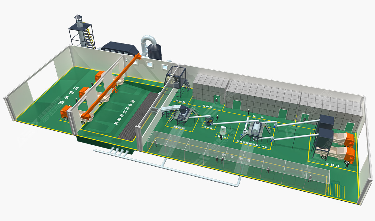 Kitchen waste disposal production line