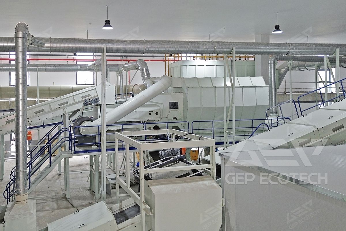 Raw MSW sorting plant