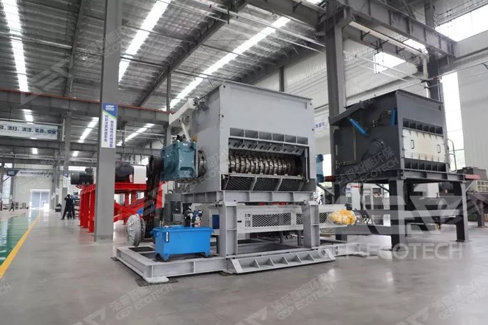 single&dual shaft industiral waste shredders in GEP factory