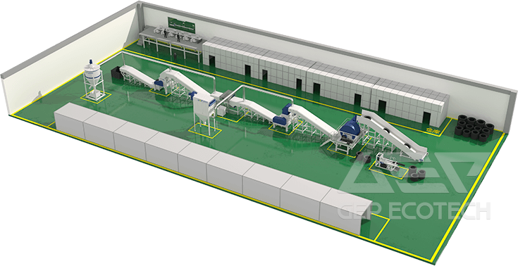 Waste Tire to Tire Derived Fuel (TDF) Processing System