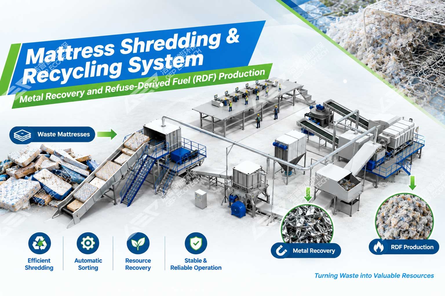 Mattress Shredding & Recycling System