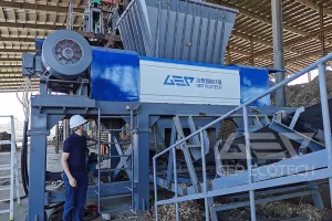 double shaft shredder for biomass